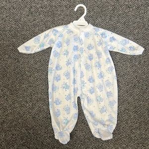 ❤️5/$25❤️2/$15❤️ EVENFLO | white/blue bear one piece outfit VINTAGE